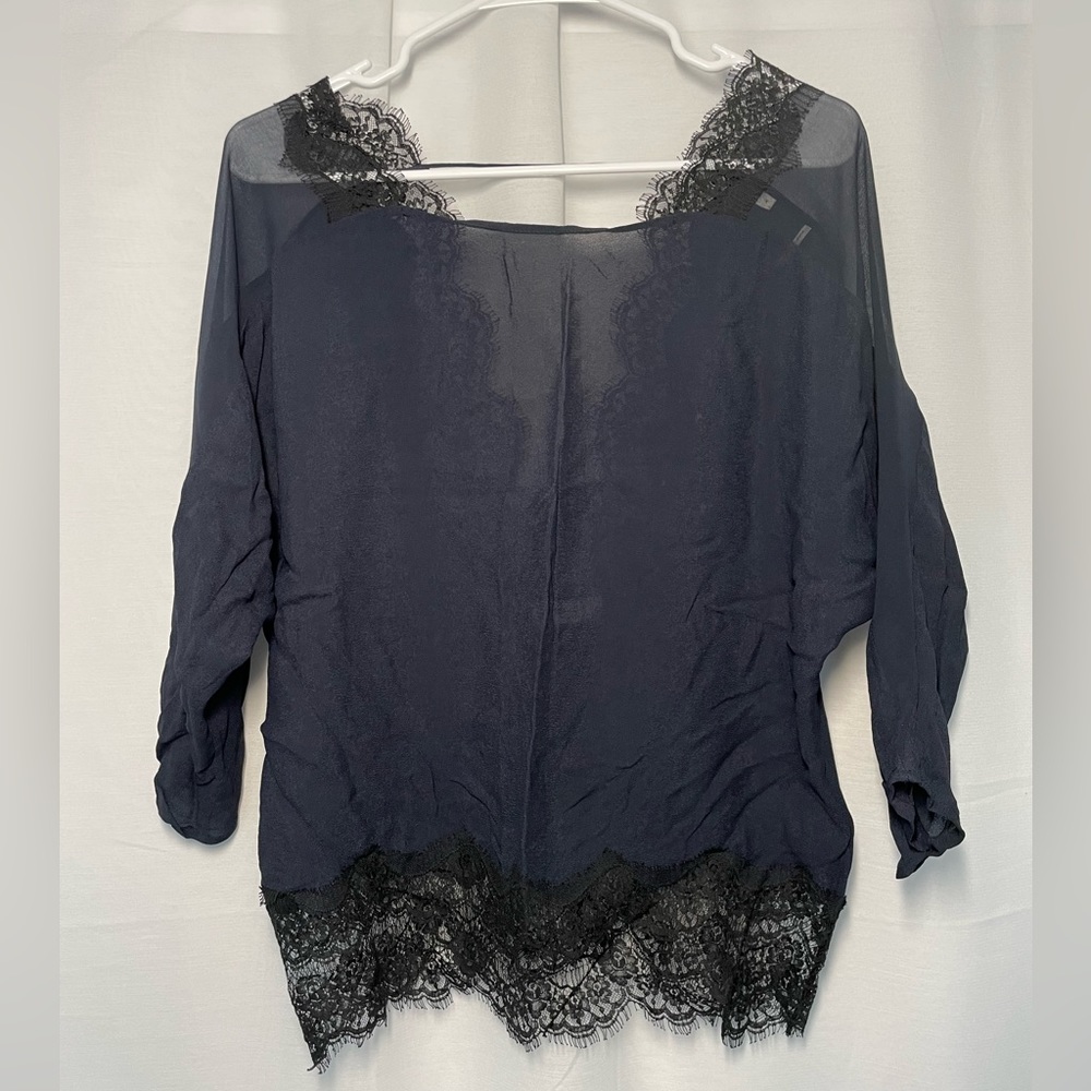 Sandro cocktail chiffon open-back top